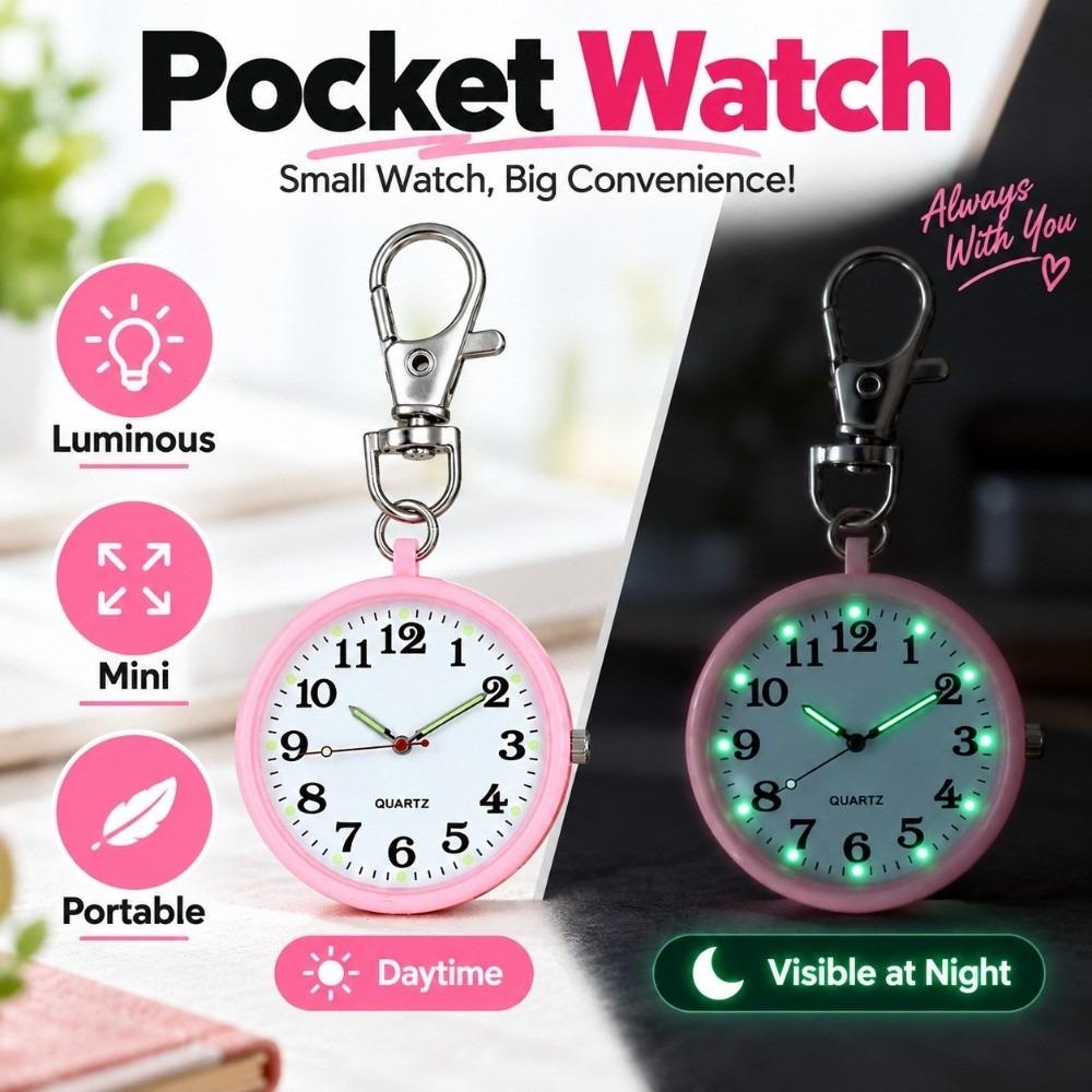 Mini Pocket Watch Round Keychain Watch Unisex Quartz Clock Elderly