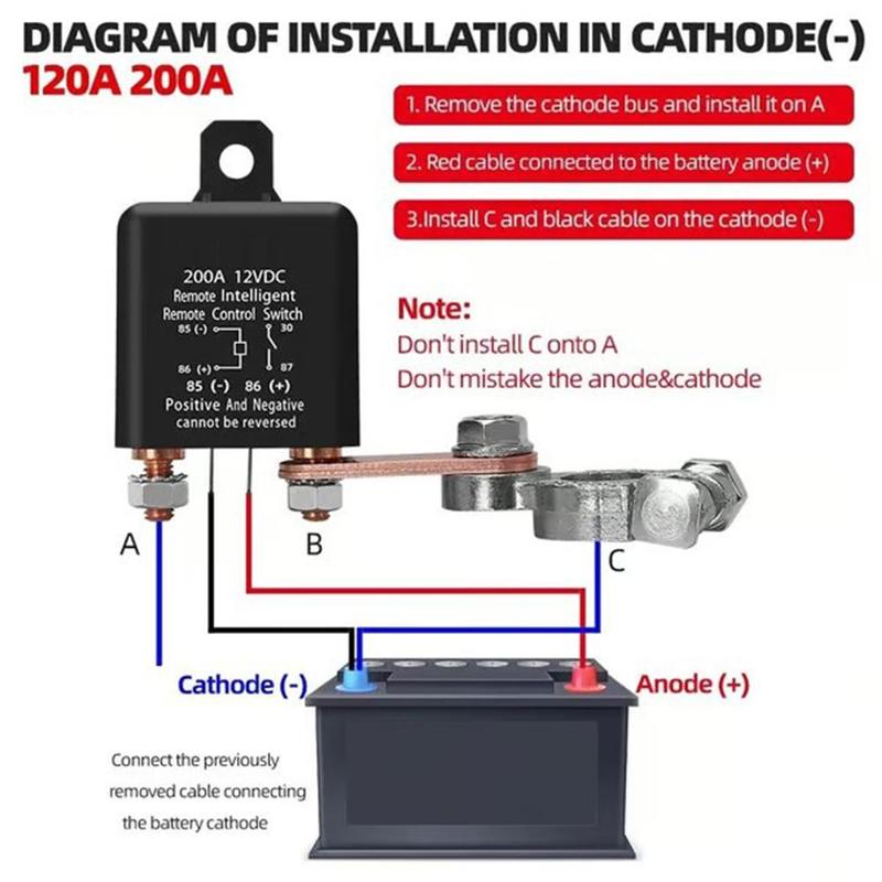 12V-24V Car Battery Disconnect Switch Anti-Theft Upgrade Prevent Power Drain Battery Switch Relay With Remote Control For Auto