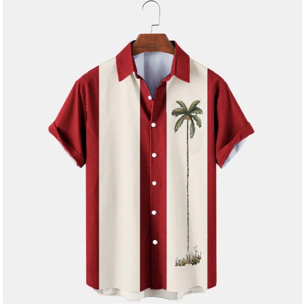 Men's Coconut Tree 3D Print Shirt Button Up Shirt Casual Shirt Summer Shirt Short Sleeve Daily Vacation Clothing