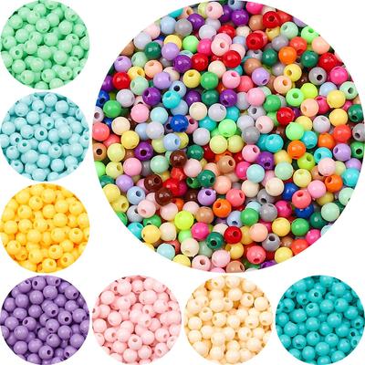900 Peças Contas Acrílicas Cor Sólida Redondas Soltas Contas Espaçadoras para Fabricação de Joias DIY Pulseiras Colar