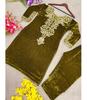 Traditional Heavy Viscose Velvet Salwar Suit Set with Embroidery, Kurta Pants, Ethnic Party Wear for Women