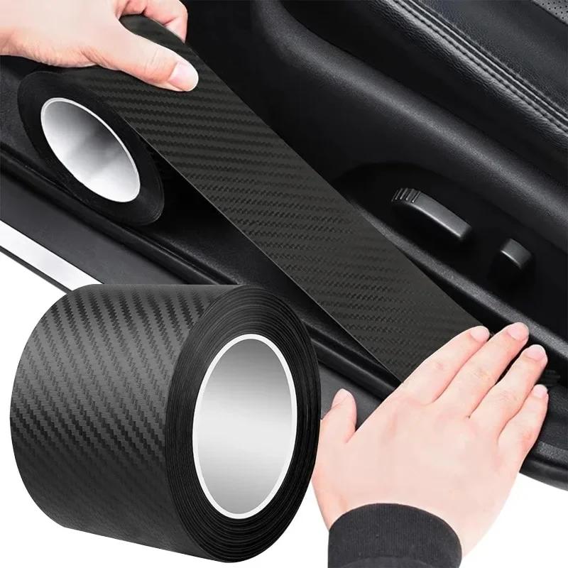 3D Carbon Faser Auto Aufkleber DIY Paste Schutz Streifen Auto Tür Sill Seite Spiegel Anti Scratch band Wasserdicht Schützen Film