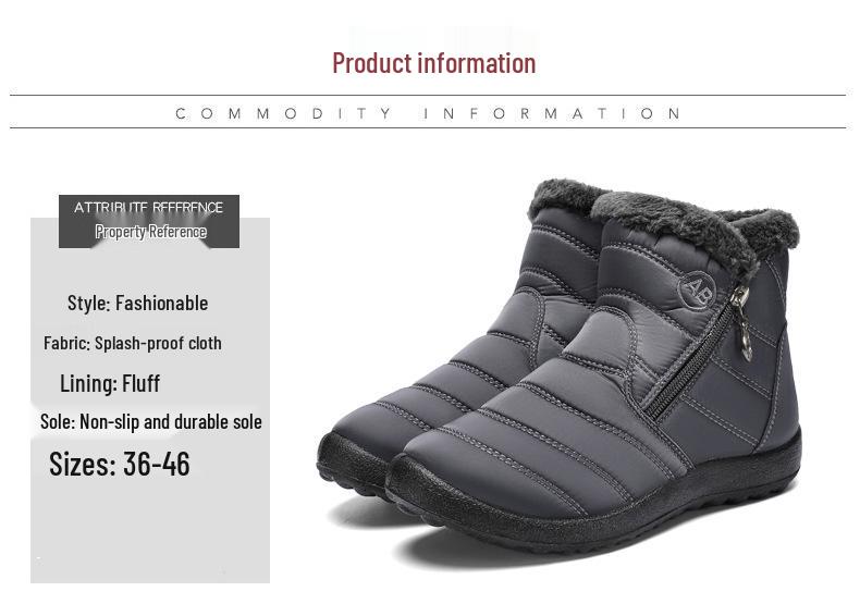 Women's Fleece-Lined High Top Warm Cotton Snow Boots - Plus Size