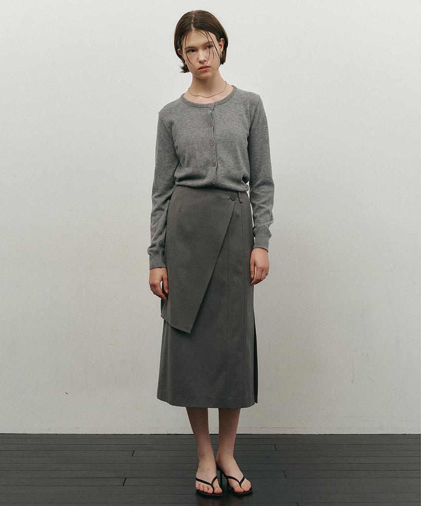 Make A Toast Two-Way Layered Wrap Skirt Grey Mbefsk002Gr