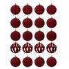2.36 Inch Christmas Tree Ornaments, Velvet Balls, 20 Pieces Flocked Decorative Ball Ornaments Set, For Christmas 2024, Red
