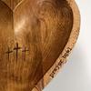 Vintage Wooden Heart Shaped Prayer Bowl with Cross and ‘Prayer’ Text - Perfect for Home Decor, Living Room or Prayer Room