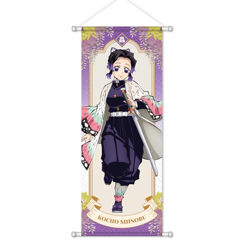 Wall Scroll Poster Tapestry Kamado Tanjiro Nezuko Kamado Giyu Tomioka Mitsuri Kanroji Anime Hanging Printing