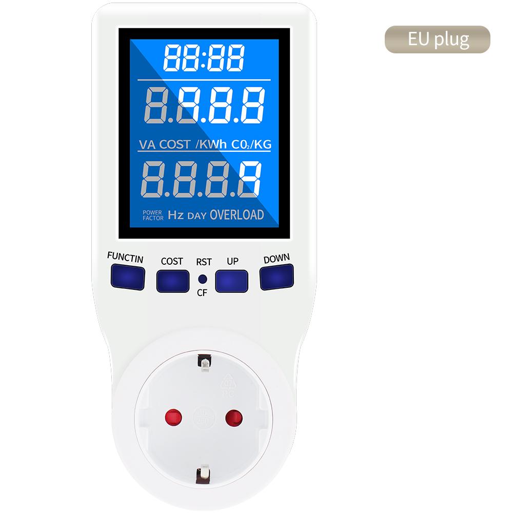 Power Meter AC 110/230V Electricity Consumption Monitor Wattage Kwh Energy Meter EU US UK Plug Outlet Power Analyzer LCD Display