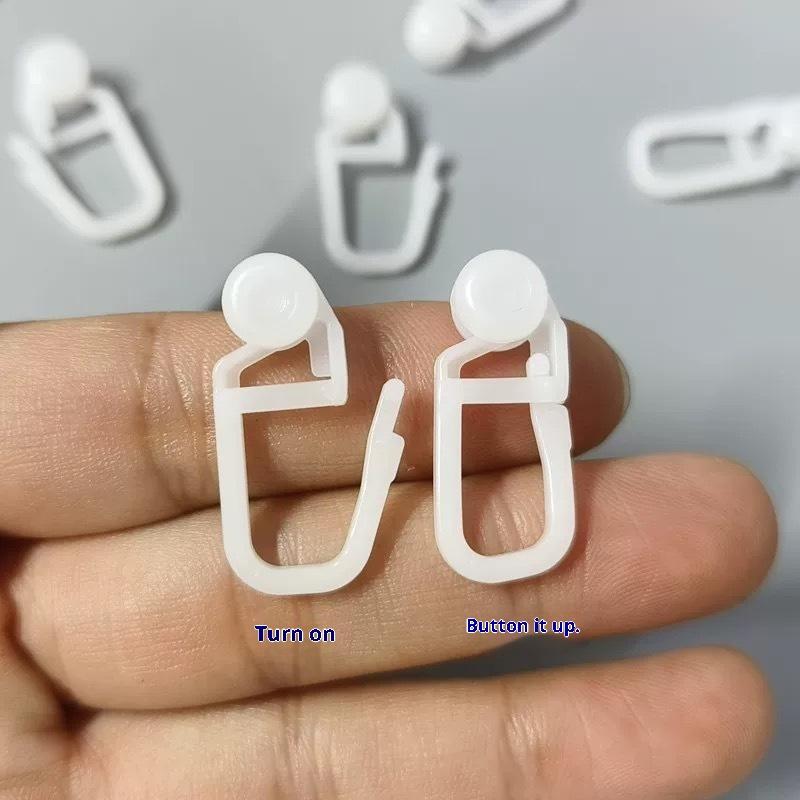 Curtain Track Hooks White Scratch-resistant Plastic Strong Build 30 Pcs for Home Balcony Curtains