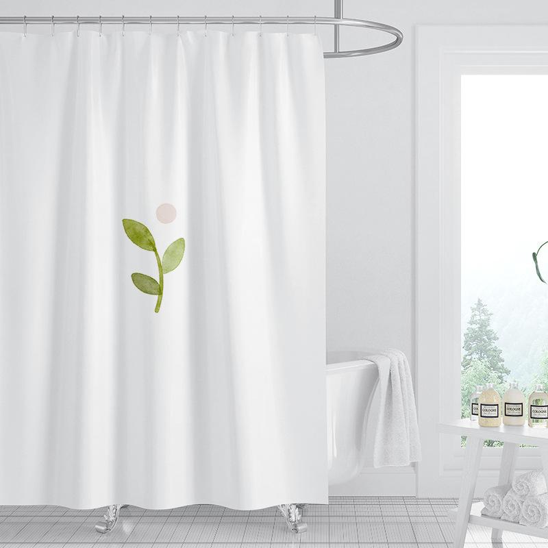 JINRUN Badezimmer verdickter wasserdichter Vorhang, schimmelfester Duschvorhang, Duschtrennwand-Vorhang, Duschvorhang, Badezimmer-Vorhang, kostenlose Perforation