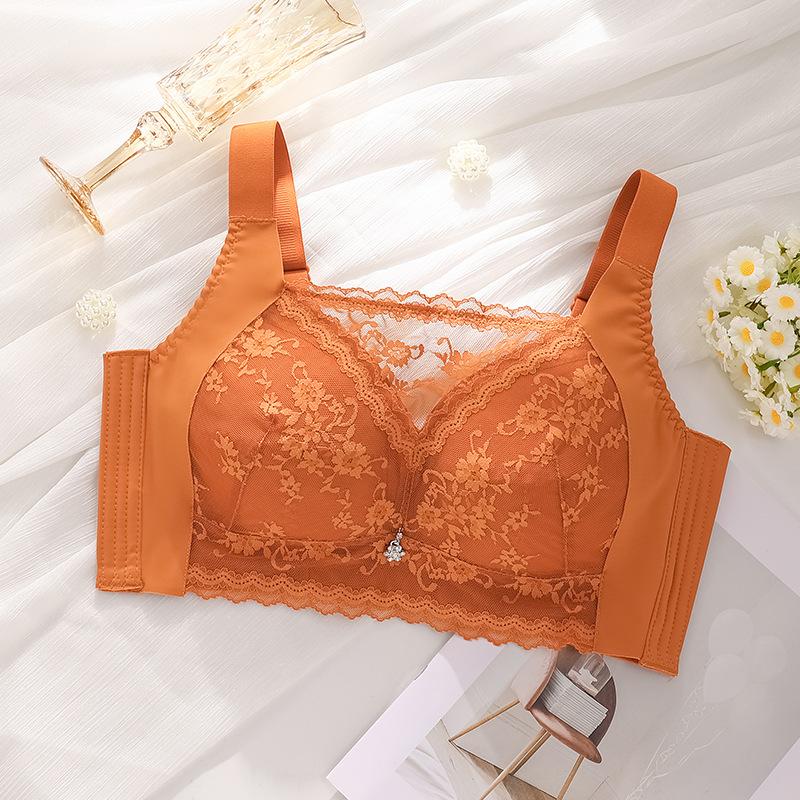 Large Size Thin Adjustment Type Breast Collection Anti-light Bra Gathering No Steel Ring Anti-sagging Wide Shoulder Strap