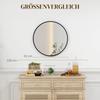 61cm Decorative Wall Mirror for Bedroom Living Room, Modern Round Bathroom Mirror for Home Decor, Black