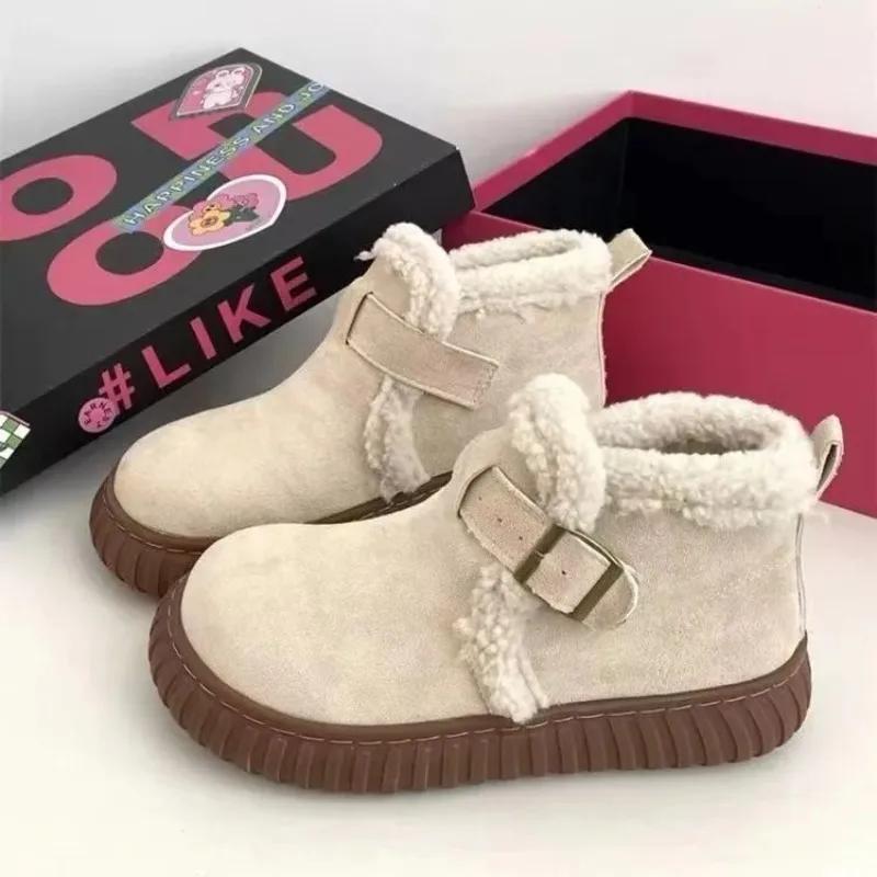 Winter Women's Snow Boots Thickened Plush Platform Cotton Shoes Comfortable Fashion Women's Leisure Ankle Boots Botas Para Mujer