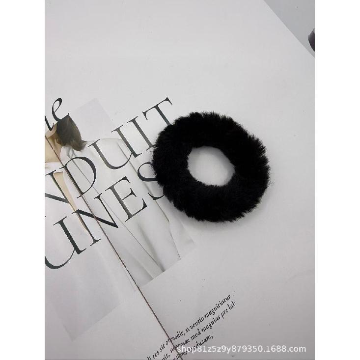 Plush Hair Scrunchies for Women & Kids, Soft Furry Hair Ties, High Ponytail Holder, Autumn Winter Fashion