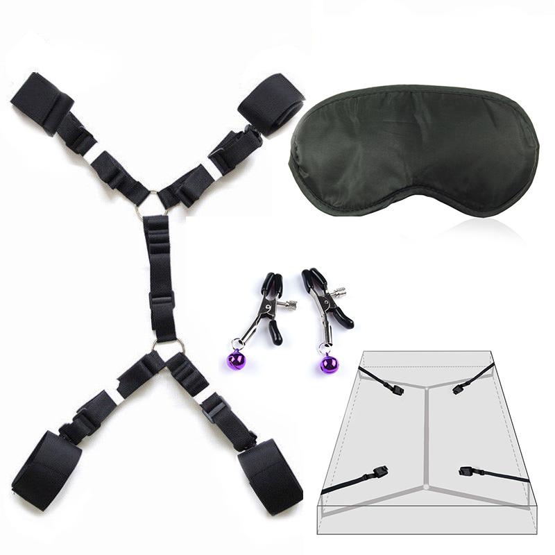 Adult Sex Products Erotic Bondage Bed Games Bdsm Sex Bondage Set Women Handcuffs Ankle Cuff Restraints Sex Toys For Couples