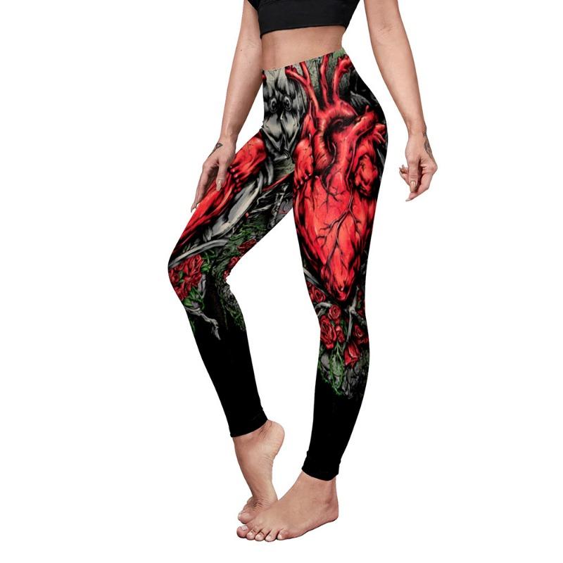 Halloween Costume Women's Pumpkin Spider Web Print Slim Fit Elastic Yoga Pants, Peach Butt Fitness Pants