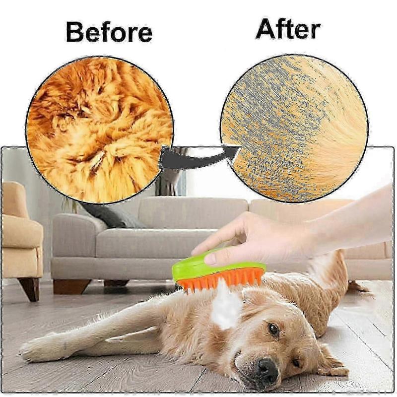 3 In 1 Steamy Cat Brush, 2024 New Cat Steamy Brush, Multifunctional Steam Brush, 2Pcs Self Cleaning Steamy Cat Brush for Long and Short Hair