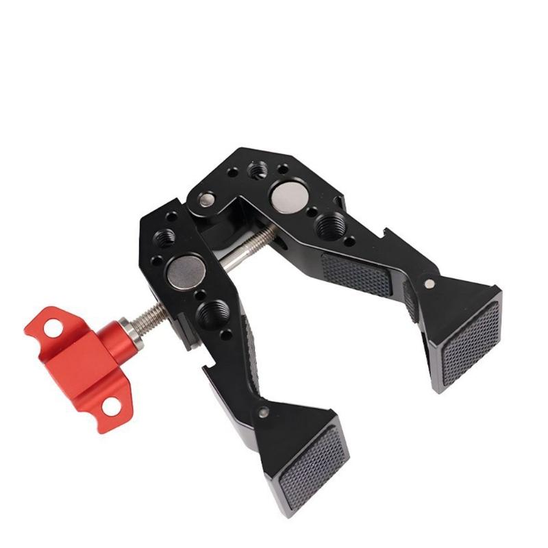 Aluminum Large Hot Shoe Clamp 1/4 3/8 Threads Camera Microphone Secure Mounting Anti Slip 180 Degree Rotating