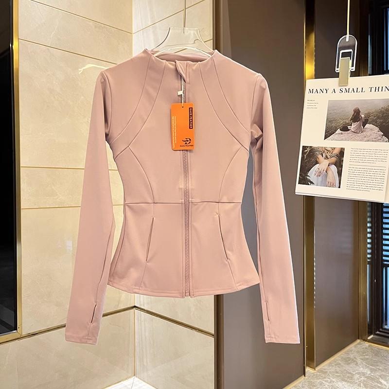 Women Sports Jacket Zip Fitness Yoga Shirt Workout Running Coats Warm Gym Long Sleeve Cardigan Slim Tight Jacket Activewear