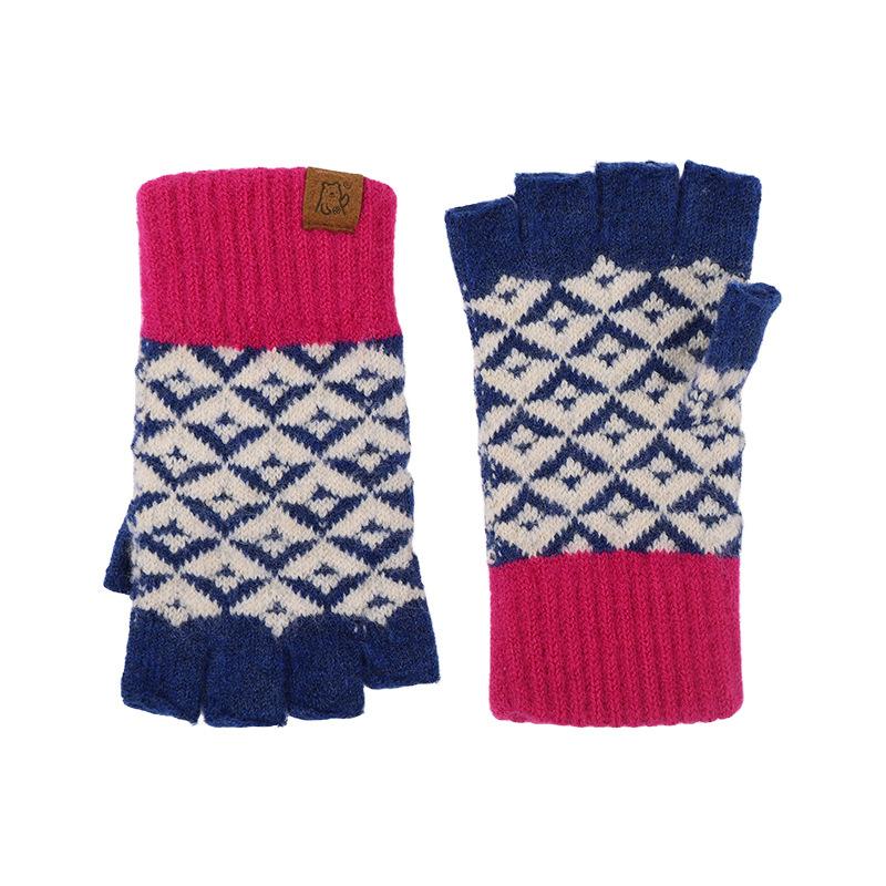 

Зимние вязаные перчатки женские перчатки без пальцев с цветовой блокировкой женские студенческие теплые перчатки мужские универсальные перчатки с открытыми пальцами женские