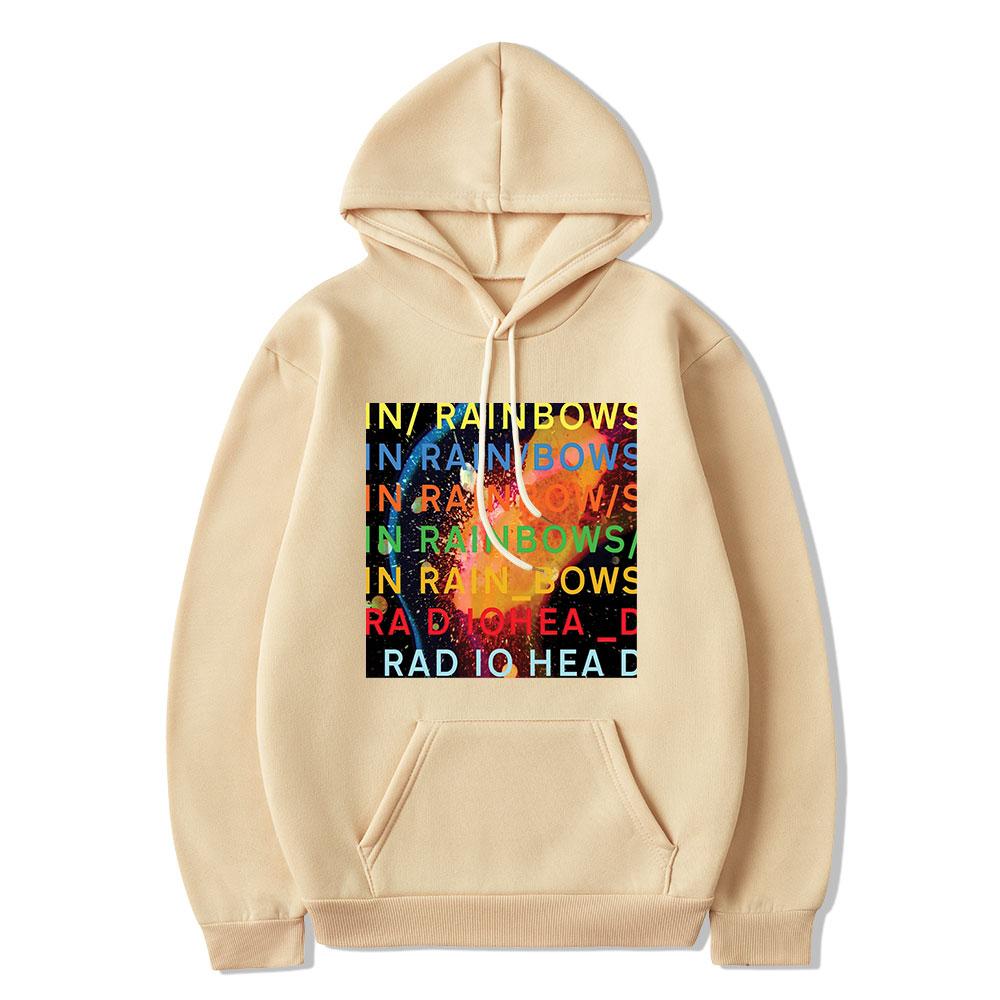 Винтажная толстовка с капюшоном Radiohead для рок-группы, музыкальный альбом в радужном графическом стиле, унисекс, уличная одежда в стиле хип-хоп, готические толстовки большого размера 3XL