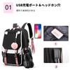 FANDARE Women's Cute Backpack with Fur Ball Charm, USB Charging Port, Earphone Hole, Compatible with 15.6-inch PCs, Large Capacity, Multifunctional