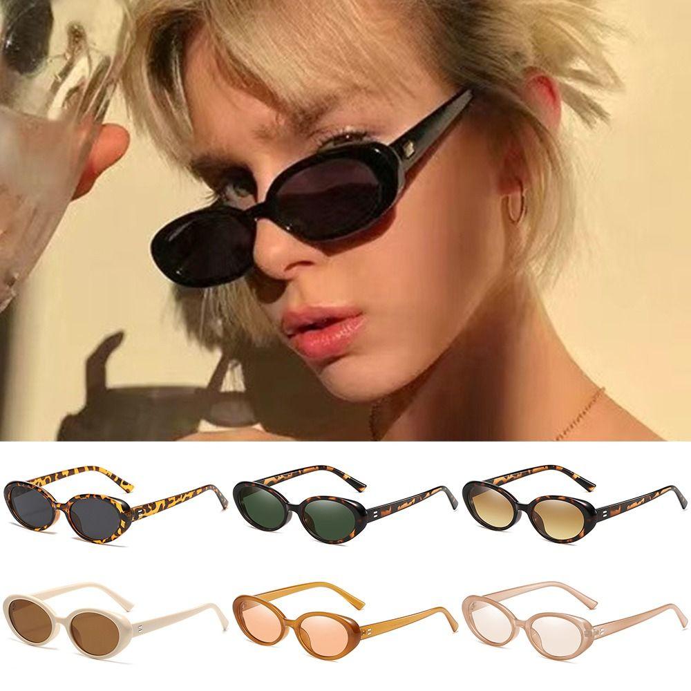 Fashion Vintage Style Oval Sunglasses UV400 Protection Y2K Small Oval Sun Glasses Aesthetic Accessories for Women & Men