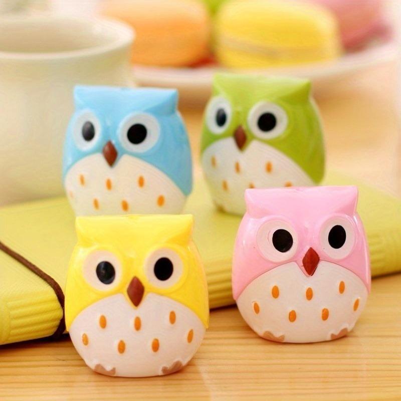 1 Stück Zufällige Farbe Mini Eulenmuster Bleistift Augenstift Anspitzer Schule