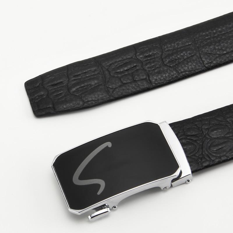 

Новый мужской кожаный ремень с автоматической пряжкой из натуральной воловьей кожи, деловой повседневный ремень 110-130CM