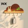 Modern Wall Hook for Keys Solid Wood Key Holder with 5 Hooks, Decorative Mounted Space Saving Rack Rack, Organizer Entryway Kitchen And Office