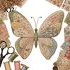 Kreative Hobby-Sets Garten-Tier-Patchwork DIY-Kit, Floraler Stoff Nähen Niedliche Textilkunst Starter-Kit Schmetterling Vogel Basteln für Erwachsene, Zuhause