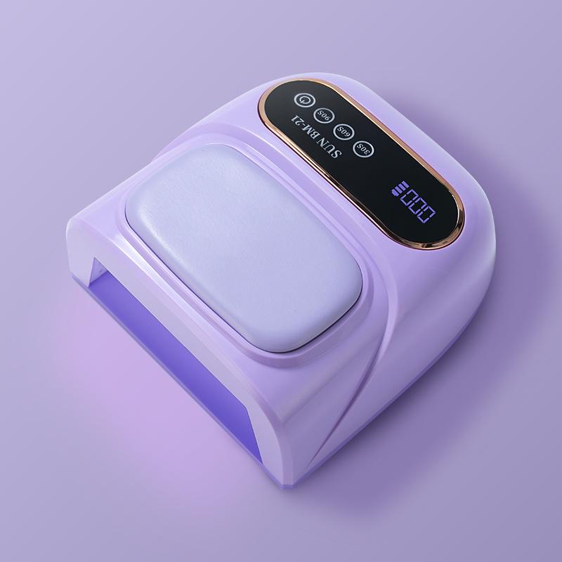Custom Logo Rechargeable USB Nail Curing Lamp with Wearable Hand Rest and Large Gel Space.