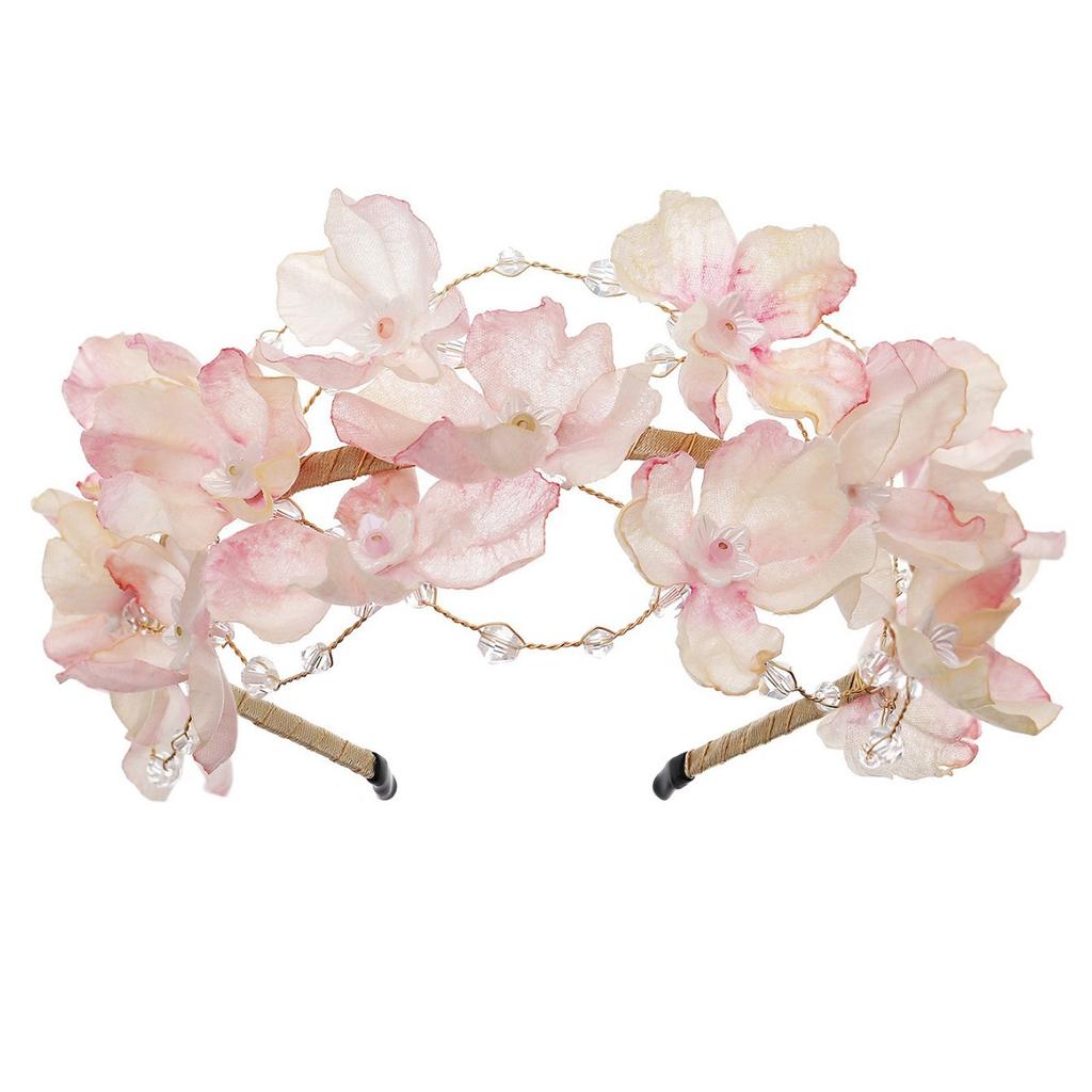 New Fabric Flower Handmade Hair Hoop Internet Celebrity Street Photo Hairpin Headdress Wedding Dance Jewelry Versatile Bridal Hair Hoop