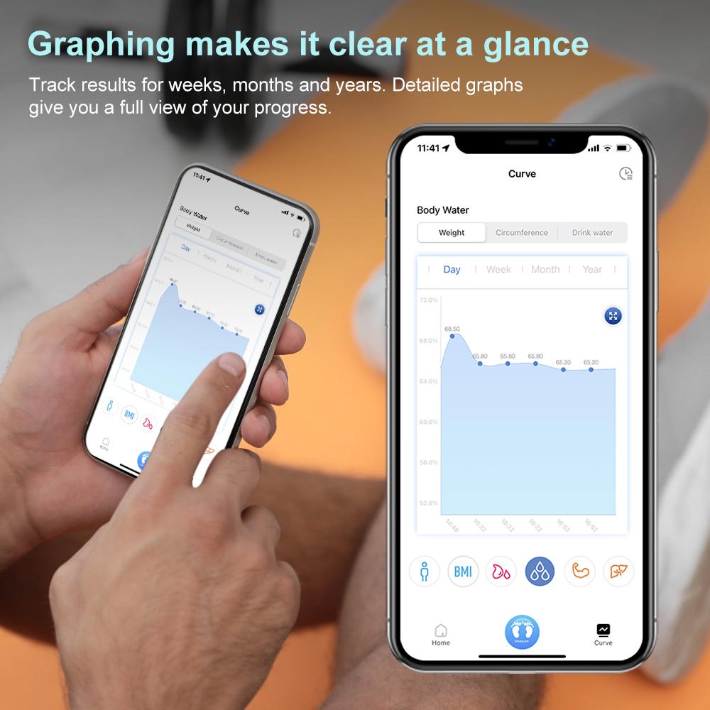 INSMART Multifunctional Body Weight Scale Bluetooth Body Fat Scale LED Display Weight Balance Body Composition Analyzer