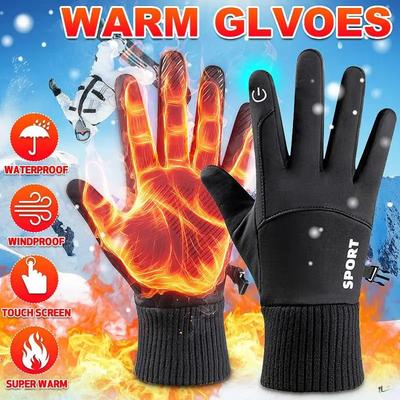 Heated Motorcycle Gloves Guantes Winter Warm Full Fingers Waterproof Heating Hand Moto Ski Touch Screen Fleece Gloves