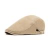 Corduroy cotton cap men's autumn beret big head circumference soft top forward hat British style newsboy hat