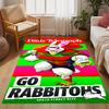 Rabbitohs Mascot Sports Theme Printed Nonslip Wearresistant Large Size Square Floor Mat Suitable For Living Room Bedroom Game Room Studio Carpet Home
