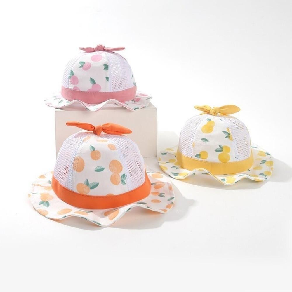 Wide Brim Baby Bucket Hat Fruit Print Panama Cap New Fisherman Cap  Summer