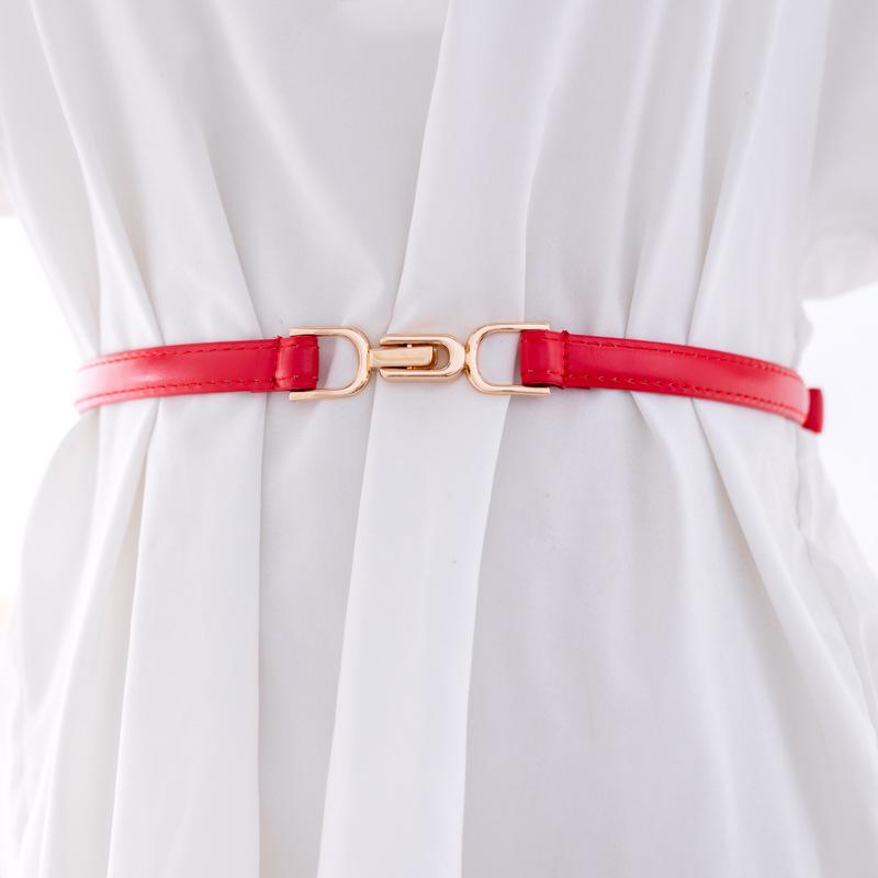 Versatile Women's Thin Leather Waist Belt - Trendy Fashion INS Style for Dresses and Coats