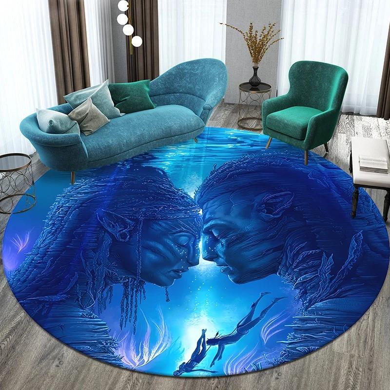 Disney Film The Avatar Printed Round Floor Mat Bedroom Living Room Sofa Chair Kitchen Door Carpet Decor Non-slip Rug