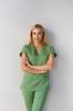 Σετ δύο τεμαχίων ιατρικά τρίβει Unisex Doctor Nursing Στολή Σετ ιατρικό ομοιόμορφο χειρουργικό μπλουζάκι + παντελόνι με κοντό μανίκι λεπτό ύφασμα Tericoton