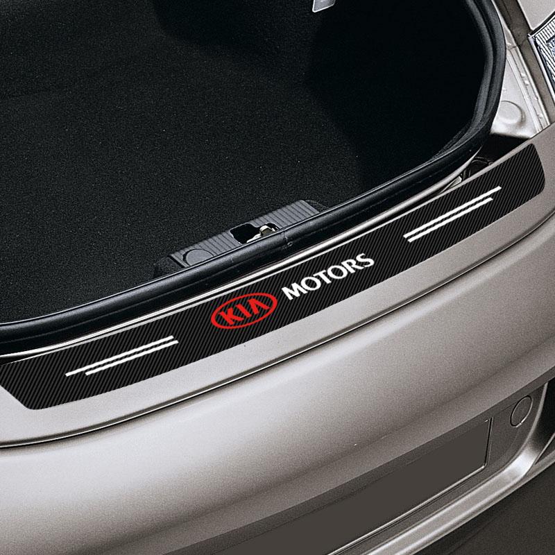 1pcs Carbon Fiber Car Trunk Rear Bumper Sticker Guard Plate Protector For KIA Rio Ceed Sportage Cerato Soul Sorento Flip R K2 K3 K5 K6 K7 K8 Soul