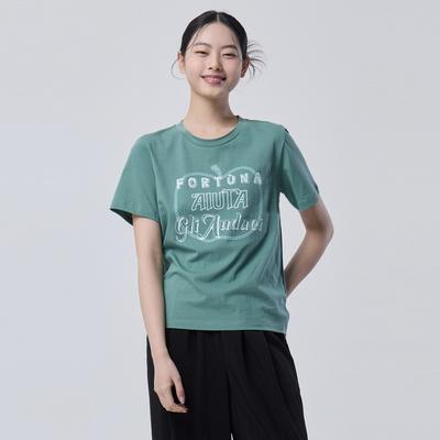 Benetong Lettering Print Cotton Short Sleeve T-Shirt_Batsf7631Gn