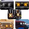Motorcycle Fog White with 2 Yellow 2 Black Auxiliary Ditch for Campervan Light Lights, LED, Aftermarket, 5.5-inch, 120W, 6000K, White/Yellow X-shaped