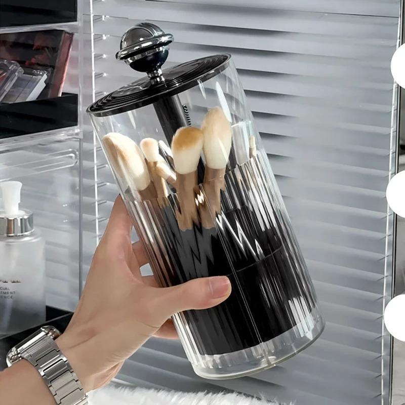 Automatic Lifting Makeup Brushes Holder Dustproof Makeup Brush Holder Desktop Makeup Tools Lipstick Eyebrow Pen Holder Container