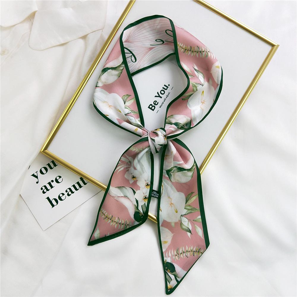 

Новые шарфы Шелковые шарфы Женские весенние и осенние длинные декоративные профессиональные шарфы Летние тонкие стили в сочетании с рубашками Стильные 7*100cm