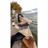 Women's Retro Fair Isle High-Neck Half-Zip Sweater Pullover | 2026 Autumn/Winter Collection | Trendy, Loose Jacquard Knit Top