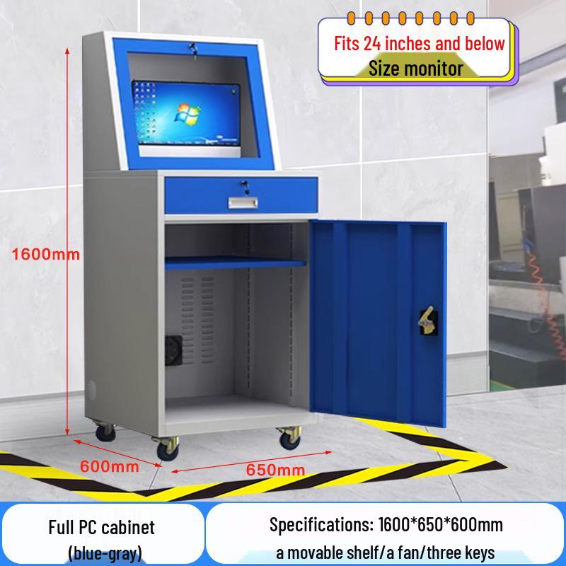 Durable Moisture-Proof Movable Industrial PC Cabinet for CNC Workshop