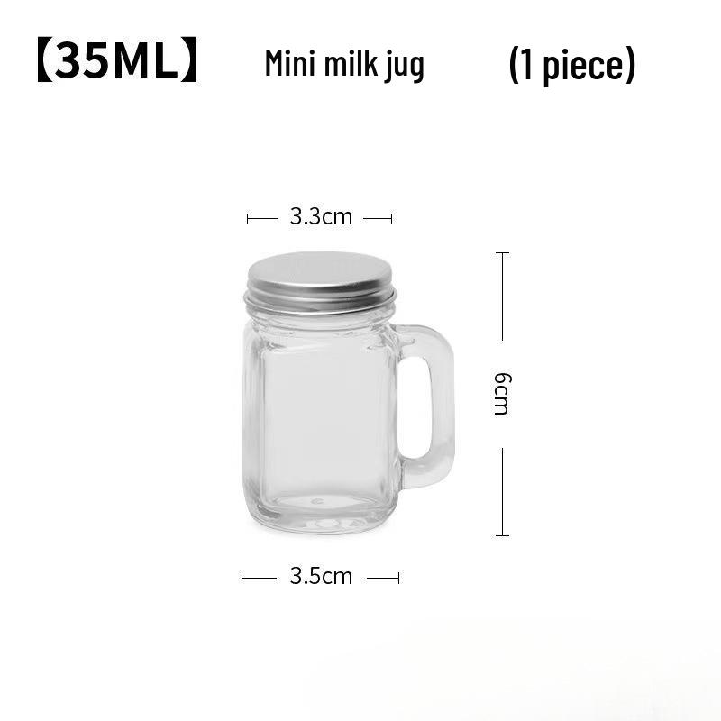 35ml Mini Glass Bottle with Handle - Sealed for Coffee, Jam, or Samples. 35ml