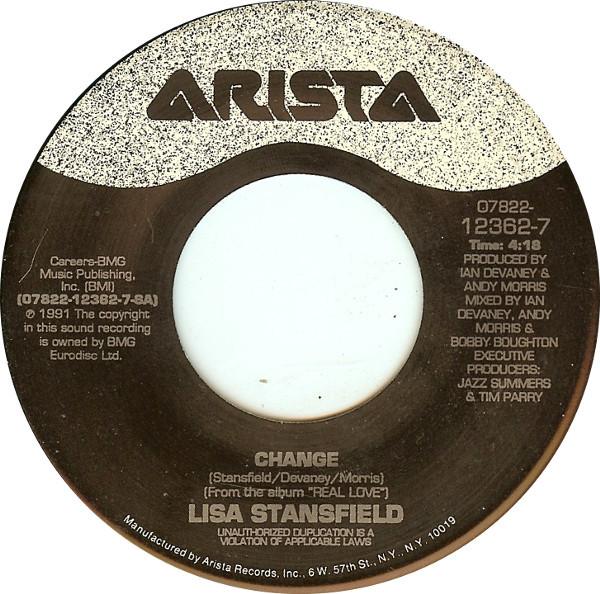 7-дюймовая пластинка LISA STANSFIELD Change 07822123627 Arista 1991 США Танцевальная Электроника Б/у